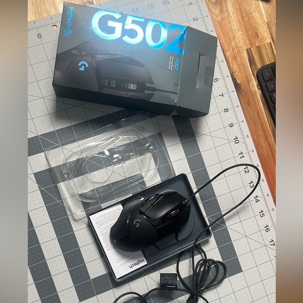 LG G502 wired gaming mouse.